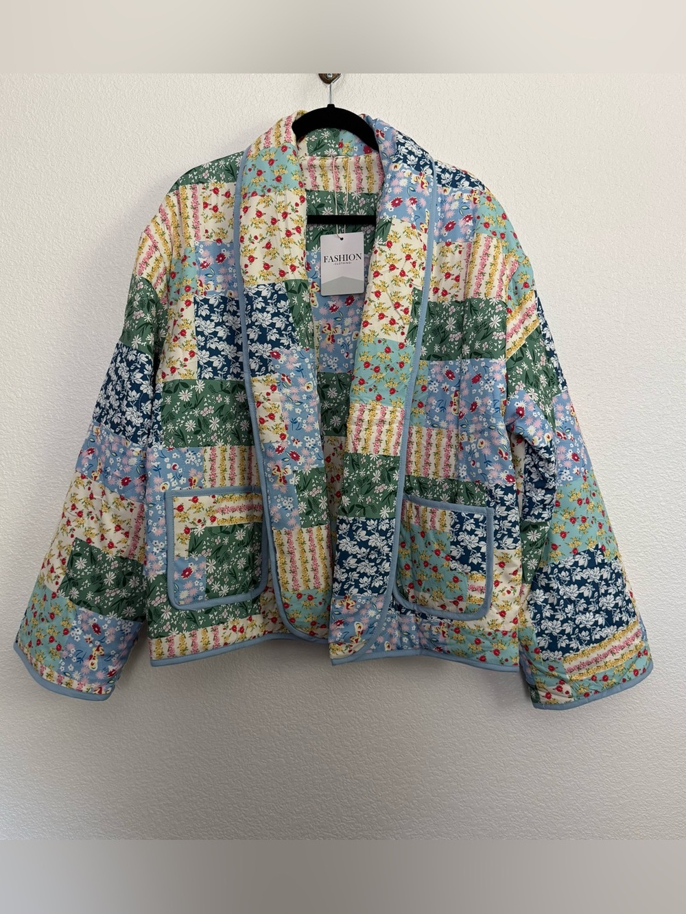 New Quilted Patchwork Floral Jacket Large